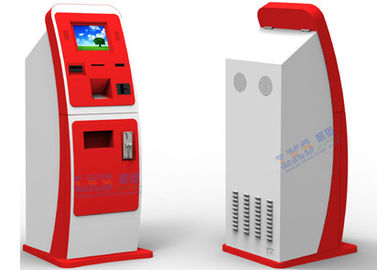Kiosque rouge blanc de paiement de Bill, distributeur de vente de carte d'UPS étiquetant le dispositif de Volchers d'échange