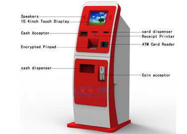 Kiosque rouge blanc de paiement de Bill, distributeur de vente de carte d'UPS étiquetant le dispositif de Volchers d'échange