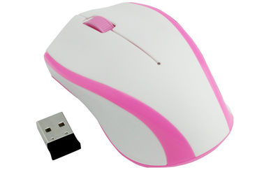Souris 2.4GHz sans fil optique rose blanche du plug and play 3D pour le bureau/ordinateur