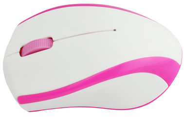 Souris 2.4GHz sans fil optique rose blanche du plug and play 3D pour le bureau/ordinateur