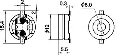 sonnerie LCP de 3V SMD pour l'ordinateur, transducteur électromagnétique de 12*5.5mm, SOLIDES TOTAUX 16949 certifiés